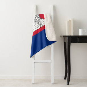 Cambodia flag sherpa blanket