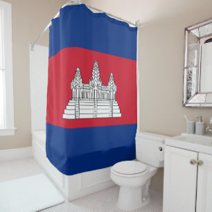 Cambodia flag shower curtain