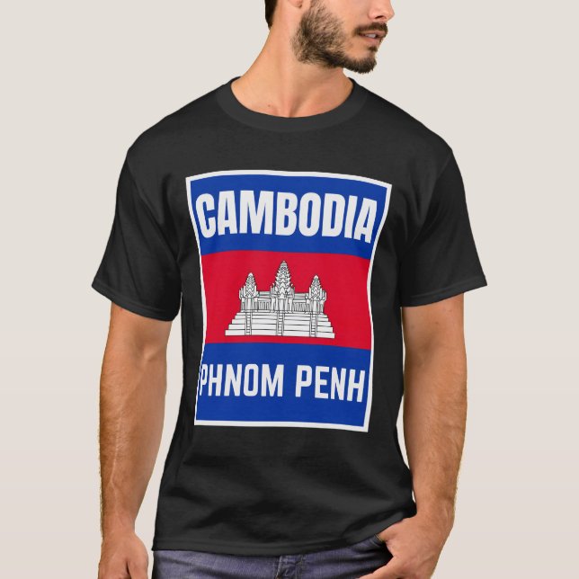 Cambodia Flag � Spirit of Australia T-Shirt (Front)