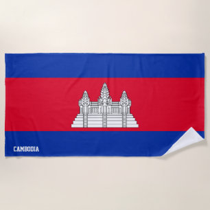 Cambodia Flag Splendid Patriotic Beach Towel