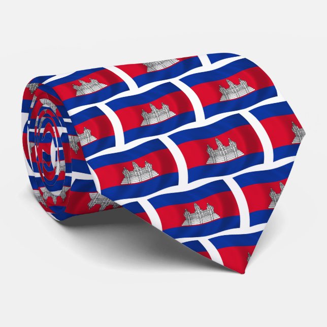 Cambodia Flag Tie (Rolled)