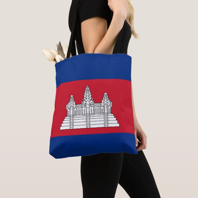 Cambodia flag tote bag (Close Up)