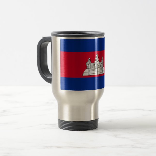 Cambodia Flag Travel Mug (Front Left)