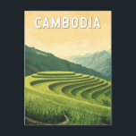 Cambodia Illustration Travel Art Vintage Postcard<br><div class="desc">Cambodia vector artwork design. Cambodia,  a breathtaking Southeast Asian destination,  is known for its ancient temples,  vibrant culture,  and stunning landscapes.</div>