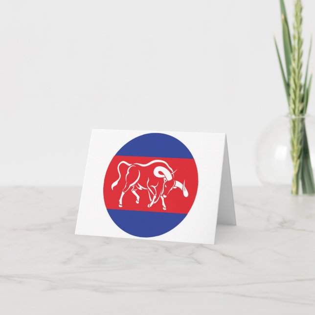 Cambodia Kouprey Cambodian National Animal Flag Card (Front)