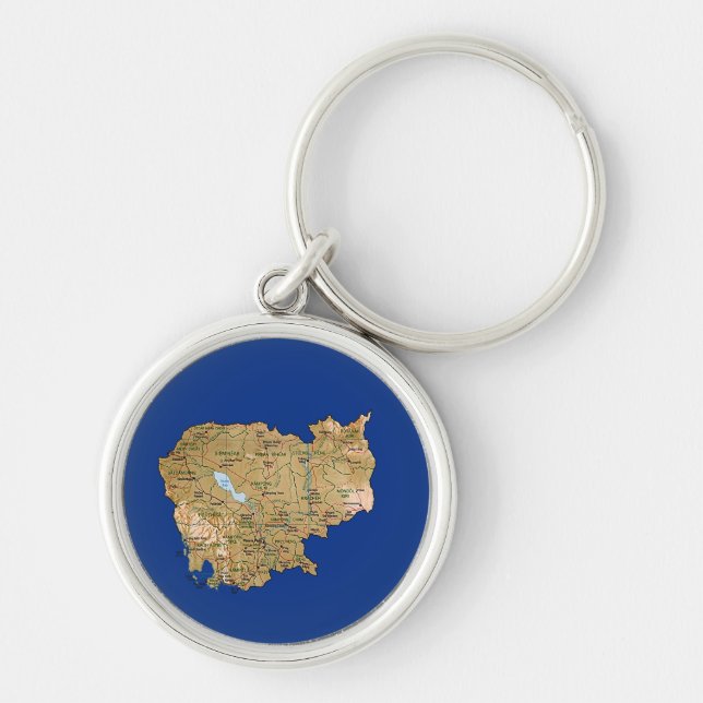 Cambodia Map Keychain (Front)