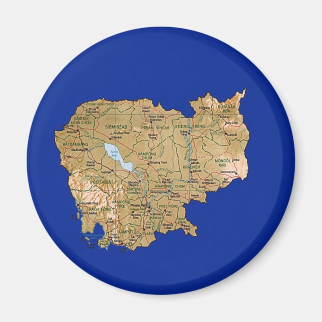 Cambodia Map Magnet (Front)