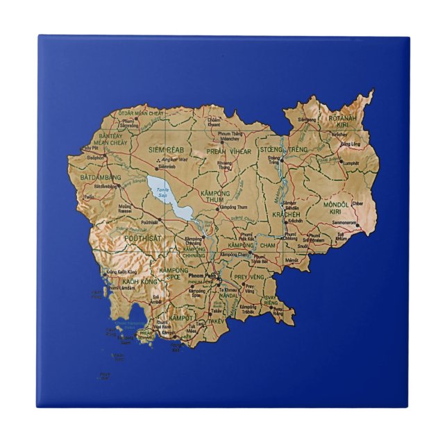 Cambodia Map Tile (Front)