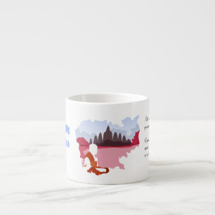 Cambodia Memories Map with Monk Personalised Espresso Cup
