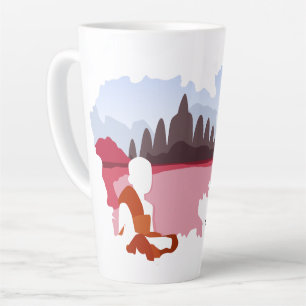 Cambodia Memories Map with Monk Personalised  Latte Mug