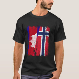 Cambodia Norway Half Flag Cambodian Norwegian Ance T-Shirt