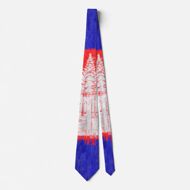 Cambodia Oil Painting Drawing Tie (Front)