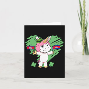 Cambodia Proud Cambodian Flag St. Patricks Day Uni Card