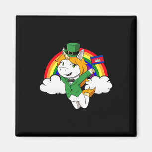 Cambodia Proud Cambodian Flag St. Patricks Day Uni Magnet