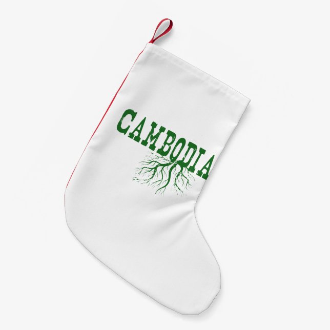 Cambodia Roots Word Art Christmas Stocking (Front (Hanging))