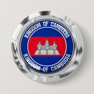 Cambodia Round Emblem 7.5 Cm Round Badge