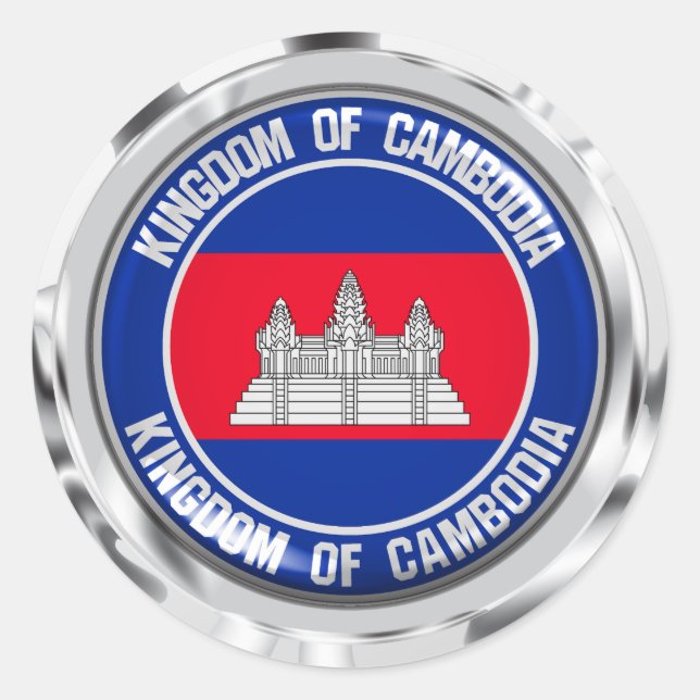 Cambodia Round Emblem Classic Round Sticker (Front)