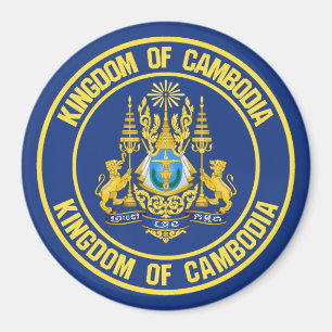 Cambodia Round Emblem Magnet