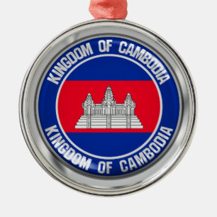 Cambodia Round Emblem Metal Ornament