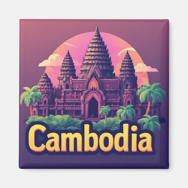 🧲 Cambodia Travel Keepsake Vacation Memory Gift  Magnet (Front)