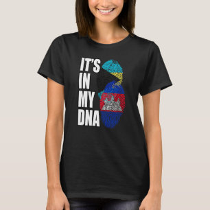 Cambodian And Bahamian Mix DNA Flag Heritage T-Shirt