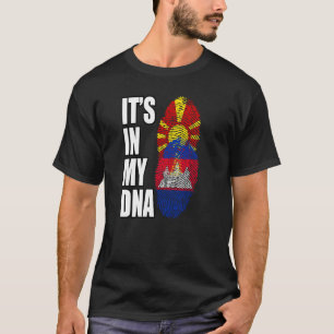 Cambodian And Macedonian Mix DNA Heritage Flag T-Shirt