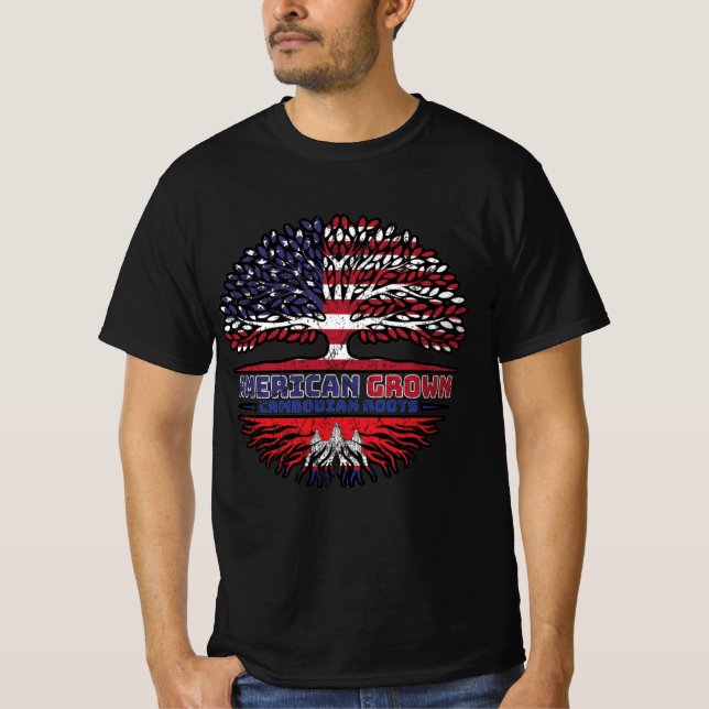 Cambodian Cambodia US American USA United States T-Shirt (Front)