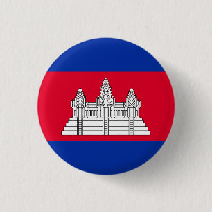 Cambodian Flag, Flag of Cambodia 3 Cm Round Badge