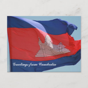 cambodian flag postcard