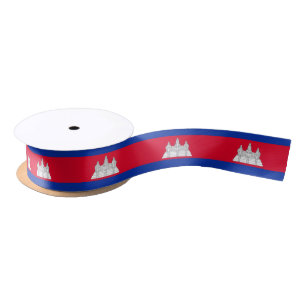 Cambodian flag ribbon satin ribbon