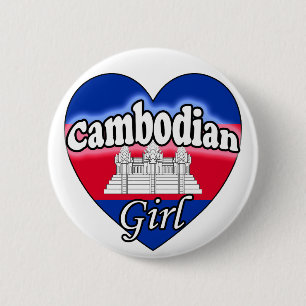 Cambodian Girl 6 Cm Round Badge