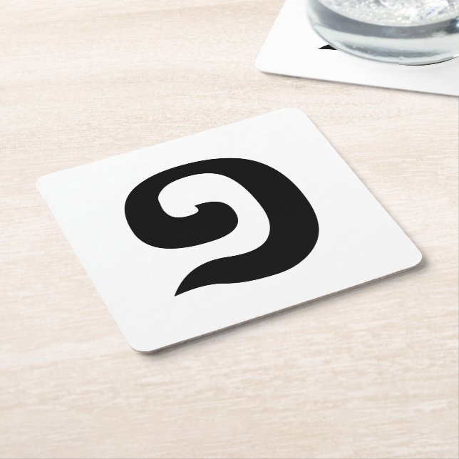 Cambodian Number 1 / One / ១ (Muəj) Khmer Language Square Paper Coaster (Angled)