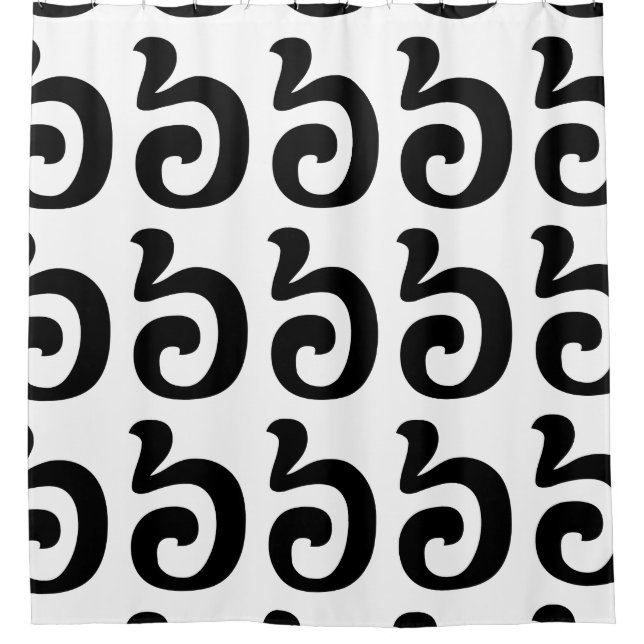 Cambodian Number 6 / Six / ៦ (Pram Muəj) Khmer Shower Curtain (Front)