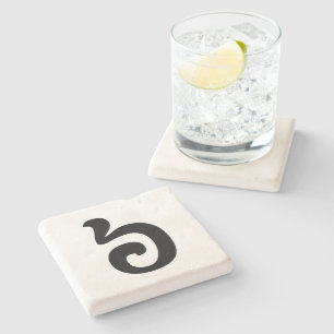 Cambodian Number 6 / Six / ៦ (Pram Muəj) Khmer Stone Coaster