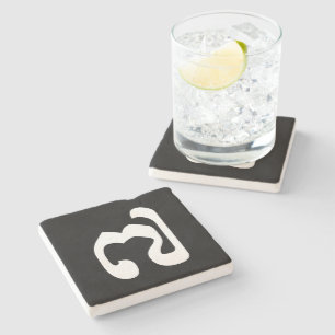 Cambodian Number 7 / Seven / ៧ (Pram Pi) Khmer Stone Coaster
