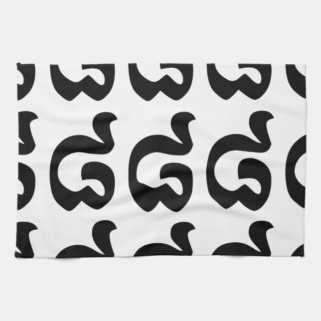 Cambodian Number 8 / Eight / ៨ (Pram Bei) Khmer Tea Towel (Horizontal)