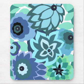 CAMBRIA, ART DECO FLORALS: TRENDY TURQUOISE MOUSE PAD