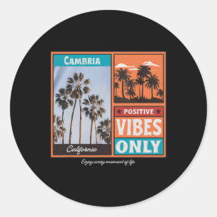 Cambria California Ca Retro Classic Round Sticker