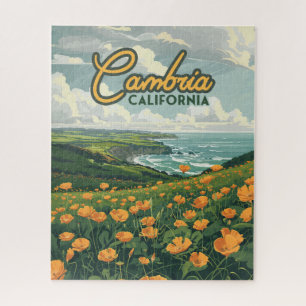 Cambria California Poppies Flowers Pacific Coast  Jigsaw Puzzle