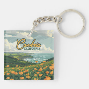 Cambria California Poppies Flowers Pacific Coast  Key Ring