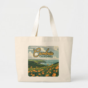 Cambria California Poppies Flowers Pacific Coast  Large Tote Bag