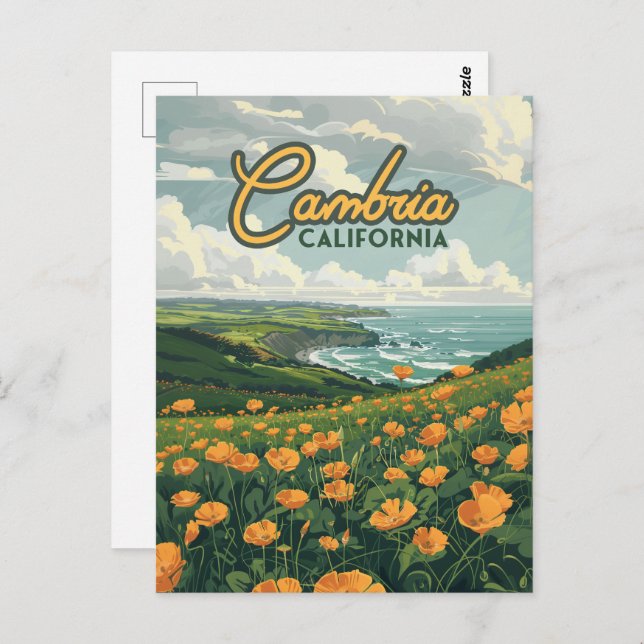 Cambria California Poppies Flowers Pacific Coast  Postcard (Front/Back)