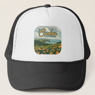 Cambria California Poppies Flowers Pacific Coast  Trucker Hat