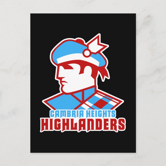 Cambria Heights Highlander Logo Design Postcard (Front)