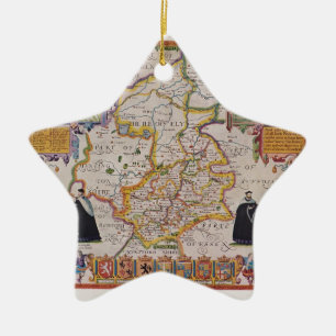 Cambridge Antique Map Ceramic Ornament