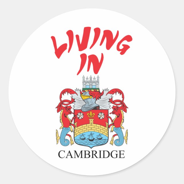 Cambridge coat of arms classic round sticker (Front)