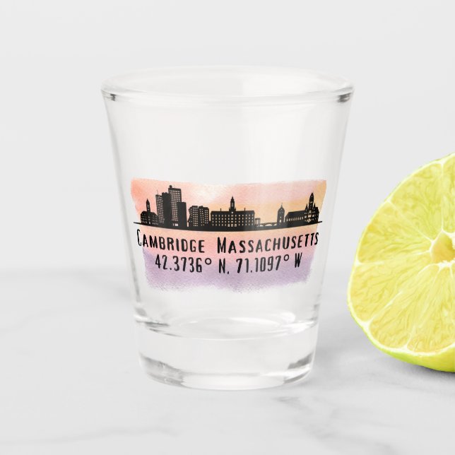 Cambridge MA City Skyline Shot Glass (Front)