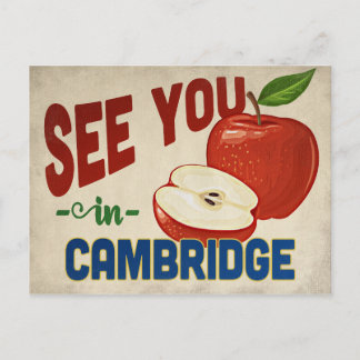 Cambridge Massachusetts Apple - Vintage Travel Postcard