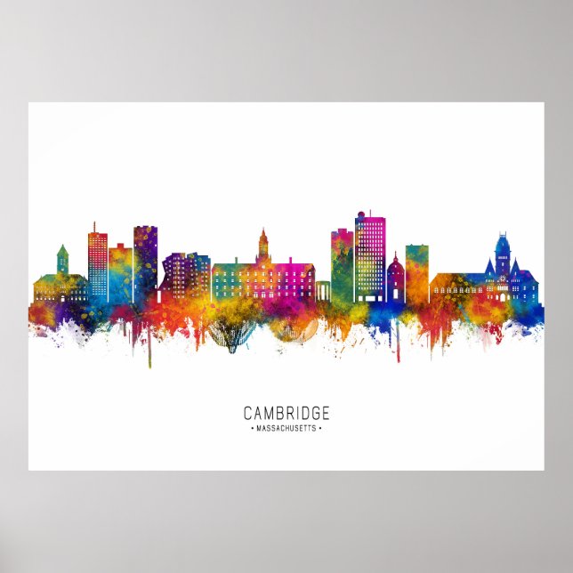 Cambridge Massachusetts Skyline Poster (Front)