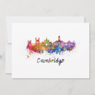 Cambridge skyline in watercolor